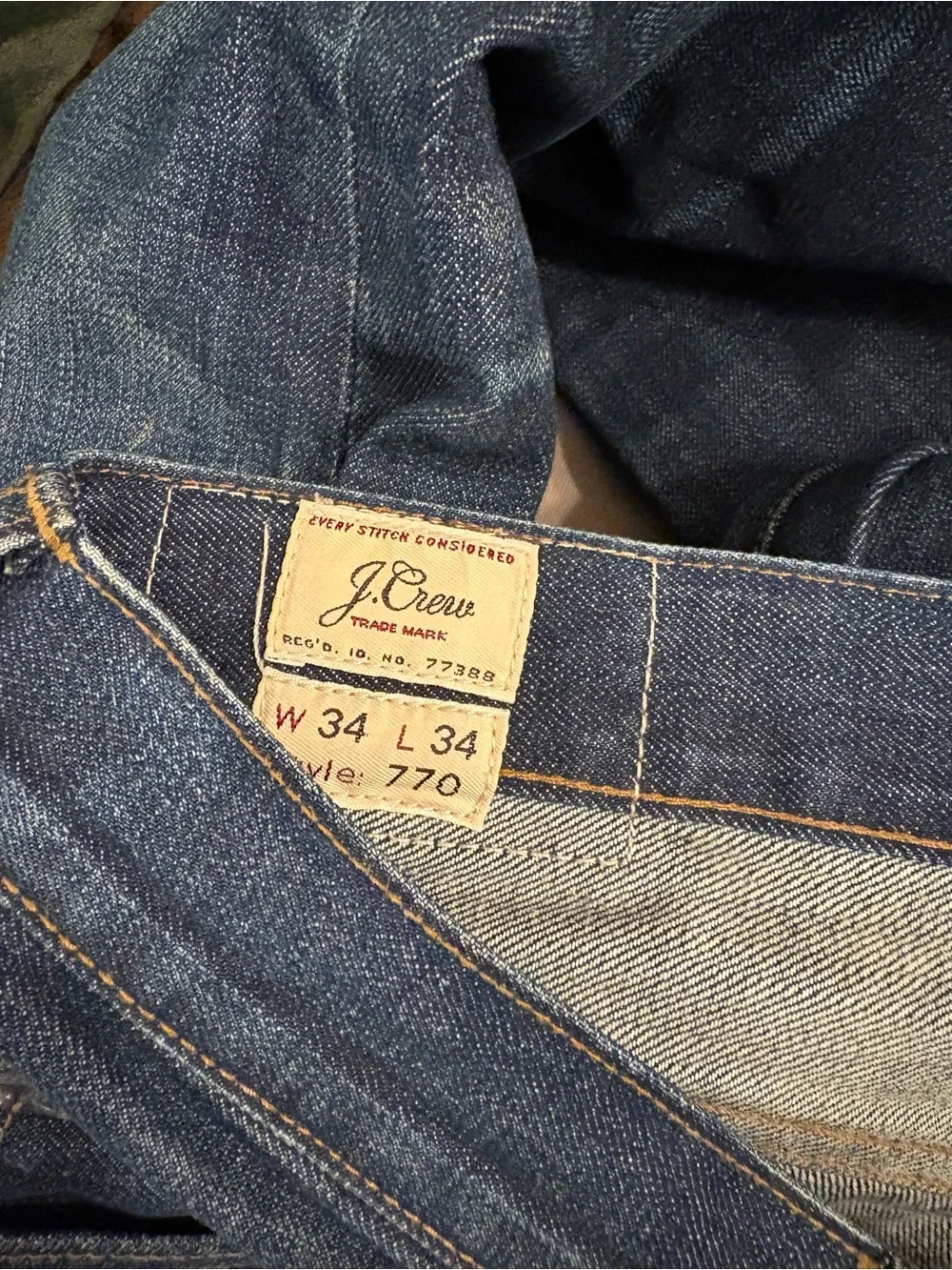 J. Crew Men's Slim Straight Jeans in Dark Indigo Wash